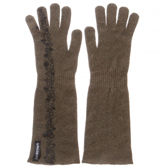 Cashmere Blend gloves with tattoo style decoration packaged in Signature box